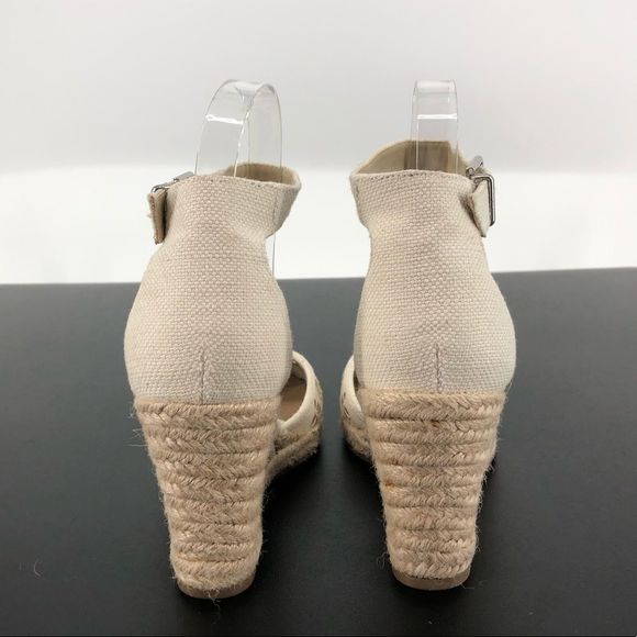 Unisa Unareia Cream Embroidered Eyelet Ankle Strap Espadrille Wedge Sandals 8 - Picture 8 of 15